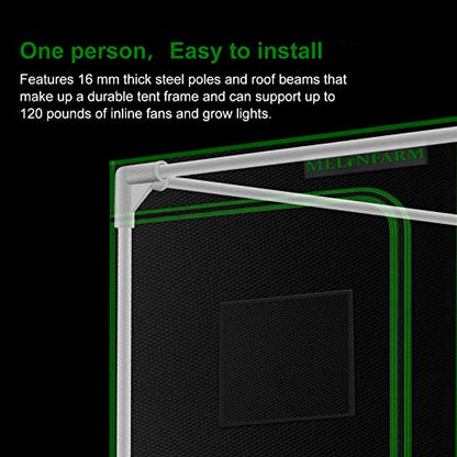 4x2 Grow Tent, 48"x24"x60'' High Reflective 600D Diamond Mylar Canvas with Observation Window and Floor Tray for Hydroponic Indoor Plant Growing - size: 48"x24"x60"