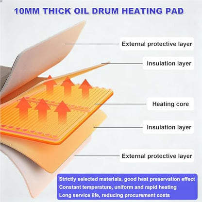 200l/1000l Ibc Barrel Heating Blanket, Intelligent Temperature Control Ibc Barrel Heating Jacket,With Digital Display,Adjustable Temperature,Suitable For Ibc Plastic Tanks,Pipes,110v/220v 1000L - size: 1000L