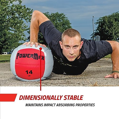 Gill Athletics PowerMax Soft Shelled Medicine Ball - Weighted Workout Ball, 14 Inch Diameter Med Ball, Medicine Balls for Exercise, Wall Ball for Strength Training - style: 8 LB