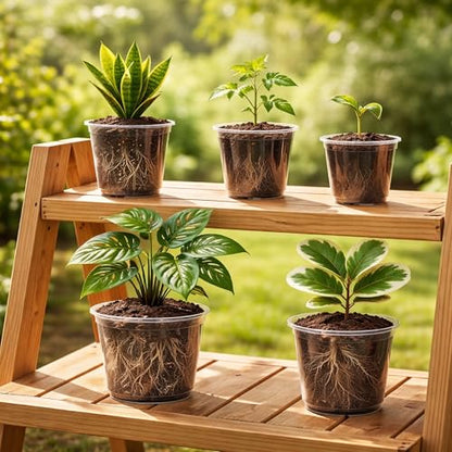 Bluepro Clear Nursery Pots with Drainage, 3.5/4/5/6/8 Inch, 20-Pack | Clear PET, 4 Each of Five Sizes, Root and Moisture Visibility, Flexible, Reusable, Seed Starting Through Repotting - size: 3.5/4/5/6/8 Inch-20Pcs