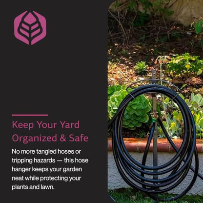 Yard Butler Free-Standing Hose Hanger with Spigot, IHCF-3KDS - Durable Hose Stand for Keeping It Elevated - Convenient Garden Accessory - Rust-Resistant - Anti-Kink Design - Easy Installation | Steel Freestanding Hose Holder for Lawn and Garden, Water Hos
