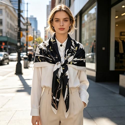 43" Large Square Scarf Fashion Scarves Hair Wrapping Scarfs Night Sleeping Headscarf for Women B07 - color: B071
