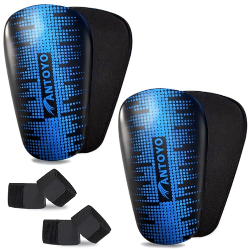 Mini Shin Guards Soccer Kids,Small Protective Gear with Fixed Straps | 2 Pairs Small Tiny Shin Pads Match Equipment Protective Tiny Shin Guards Soccer for All Ages - color: Bule Stars, size: S(H: 3.9 in,W: 2.4 in)