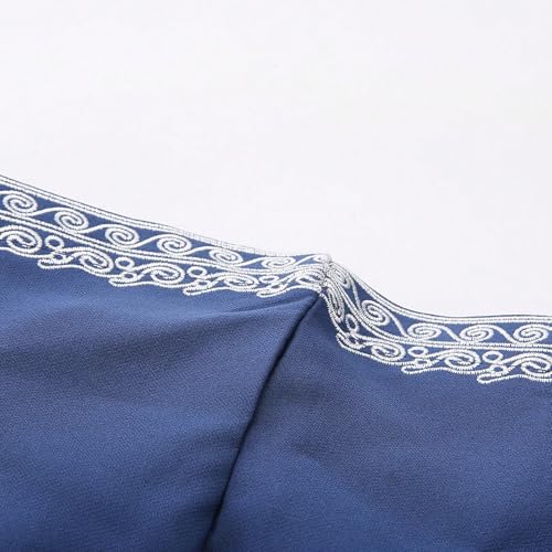 Lmdudan 2026 Middle East Arab Robes for Men Muslim Thobes - Long Sleeve Loose Hood Long Gown Dress Muslim Kaftan Thobe - color: 2-blue, size: Small