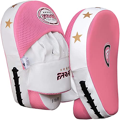 Boxing Pads Durable Curved Boxing Mitts — Lightweight Punching Mitts MMA, Muay Thai Training, Kickboxing Martial Arts & Sparring Pads - color: Pink