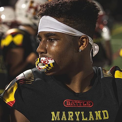 Battle Sports Oxygen Football Mouthguard, Maryland | Maximum protection with a safe secure comfortable fit, Built-in airflow channels for easy breathing, No boiling required