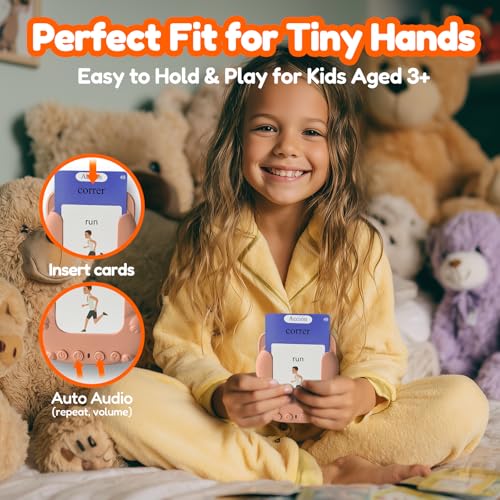 Talking Flash Cards Bilingual for Toddlers - Spanish English Flashcards for Kids Adults, Test Mode, Pocket Speech Children, Interactive Vocabulary Learning, Audible Gifts Boy Girl (Spanish) - color: Spanish