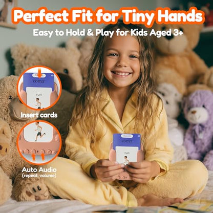 Talking Flash Cards Bilingual for Toddlers - Spanish English Flashcards for Kids Adults, Test Mode, Pocket Speech Children, Interactive Vocabulary Learning, Audible Gifts Boy Girl (Spanish) - color: Spanish