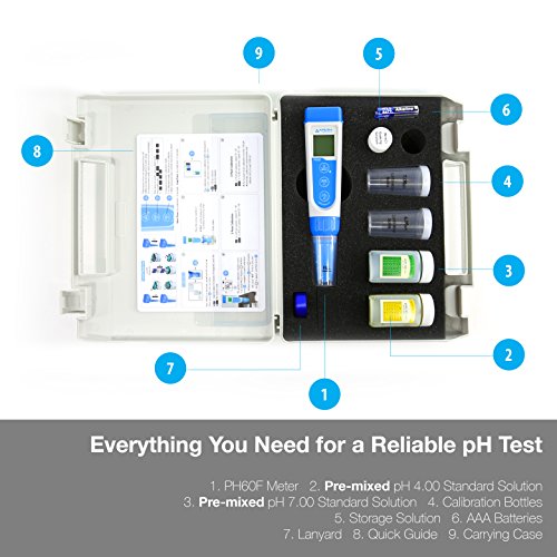 Apera Instruments, LLC-AI312 Apera Instruments Premium Series PH60F Flat pH Pocket Tester Kit for Surface pH Test e.g. Skin, Textiles, Paper, etc, ±0.01 pH Accuracy - style: For Flat Surface Test