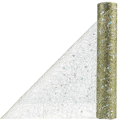 OSVINO Starry Moon Table Runner, Sequin Glitter Mesh for Wedding Party - color: Green