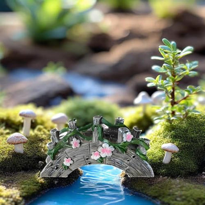 MUAMAX Fairy Garden Bridge Mini Bridge for Fairy Garden Flower Bridge Resin Arched Artificial Little Bridge Micro Landscape Bridge for Dollhouse Ornaments Fairy Garden Accessories