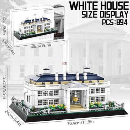 CAXIMSY White House Model Building Block Sets 895 Pieces Washington Famous Landmark Architecture Gifts for Adults - style: White House Model