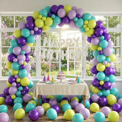 Paready Purple Green Balloons, 60 Pcs Party Balloons for Monster Birthday - color: Purple Green
