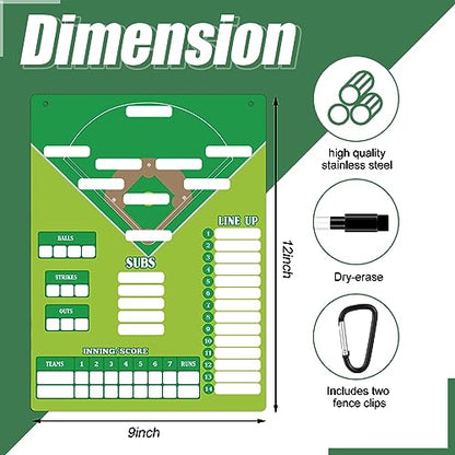 Eaasty 34 Pcs Magnetic Baseball Lineup Board Metal Dry Erase Coaching Clipboard Include 30 Baseball Lineup Cards Dugout Display Softball Coaching Accessories