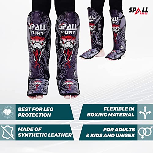 MMA Shin Instep Pad Kick Thai Pad Kick Boxing Guard Protector Leg Foot Guard(Grey Black, Small/Medium)