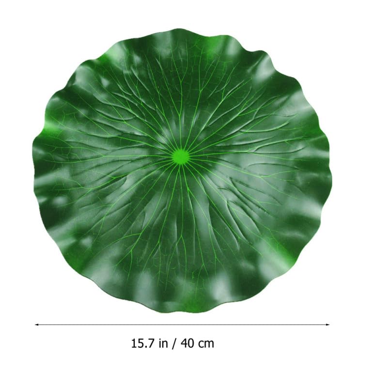 DOITOOL Lily Pads for Ponds Artificial Floating Foam Lotus Leaves, 3PCS Realistic Lily Pads Leaves Artificial Water Ornaments for Pond Pool Aquarium Water Decoration (40X40CM)