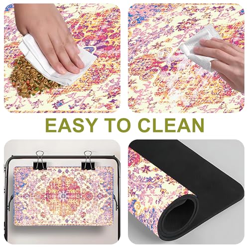 Cat Food Mat Pet Feeding Mats Dog Bowls Mat Cat Water Mat 12x20 Inch Boho2 - color: Bohemia Style 02