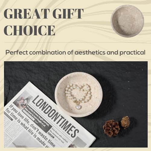 Koville Natural Marble Incense Holder, Incense Holder for Sticks with 9 Holes, Handmade Incense Burner Ash Catcher for Meditation Yoga SPA, Balsam Fir/Palo Santo/Sage/Cone (RoyalBeige) - color: D=150-royalbeige