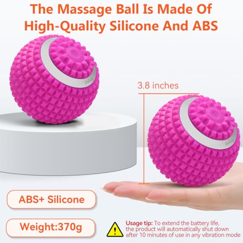 Vibrating Massage Ball 4-Speed High-Intensity Fitness Yoga Massage Roller, Relieving Muscle Tension Pain & Pressure Massaging Balls (Pink) - color: Pink