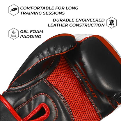 Sanabul Essential Gel Boxing Gloves for Men & Women, Kickboxing MMA, Muay Thai Gloves and Heavy Bag Training Punching & Sparring - color: Black/Red, size: 12 oz