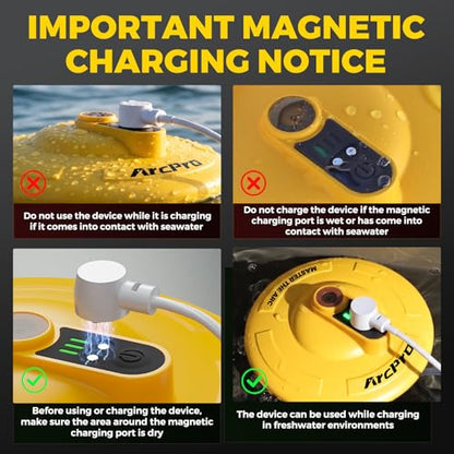 Floating & Rechargeable Bait Bucket Aerator, IPX7 Waterproof with Magnetic Charging, Ultra-Quiet Bubbler for Live Minnows, Portable Aerator for Fishing