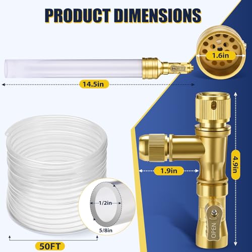 Gravel Vacuum for Aquarium Water Changer Fish Tank Cleaning Tools, Siphon Universal Quick Pump Aquarium Water Changing (50ft) - size: 50ft