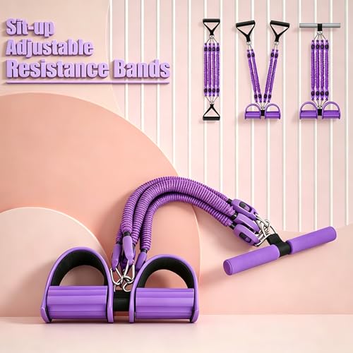 Bands for Foot Pedal Resistance Band with Handles Sit up Exercise | Adjustable Multifunction Bands, for Home Yoga Workout Fitness/Abdomen Waist Arm Leg Strength Slimming Training Bodybuilding