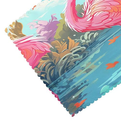 Placemats Set of 4 Heat Resistant Flamingo Bird Place mat for Dining Table Non-Slip Table Mats Desktop Protection Pad Washable Place Mats for Kitchen Dining Outdoor - color: Flamingo Bird