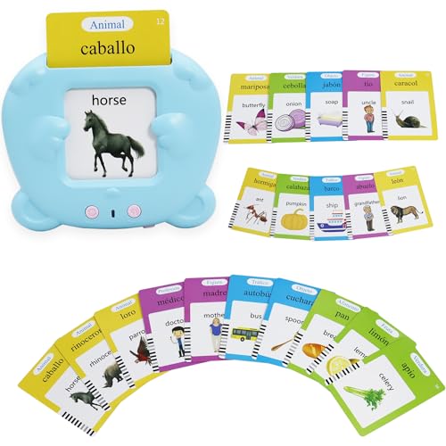 MAYAPHILOS Spanish and English Pocket Speech Therapy Toys with 224 Sight Words, Bilingual Flashcards for Preschool Learning, Gifts for Toddlers - size: 224 Words Spanish and English