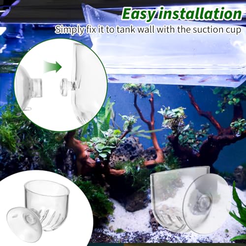 Yolev Aquarium Plant Holder 2Pack Clear Plant Holder Pot Holder Planter Cup | for Fish Tank, Hanging Fish Tank Plants, for Aquarium, with Suction Cup
