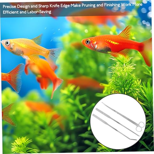 DECHOUS 1Set Aquarium Plant Tool Scissors Tweezers Spatula for Fish Tank Maintenance Compact Aquascaping Kit Long Handle Cleaning Gadgets for Aquatic Plants