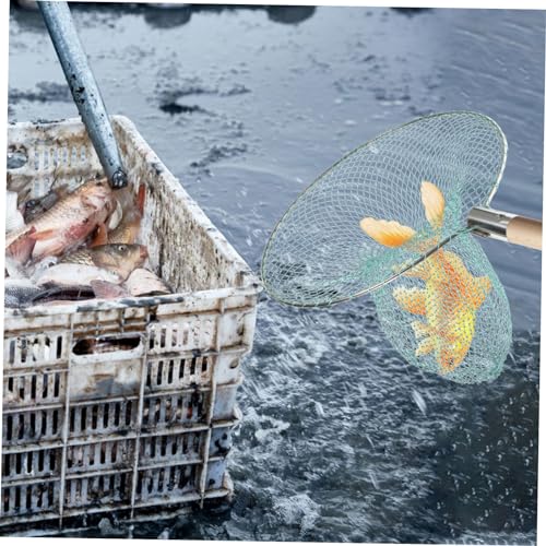 Kisangel 11.81 Inch Fishing Net Head Reinforced Landing Net Attachment Lightweight Portable for River Lake Stream Angling Fishing Equipment