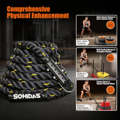 Weight Sled Rope Workout Sled Pulling Ropes Sleds Push Gym Equipment Weight Sleds Pull Rope for Training Tire Pulling Workout Ropes Fitness Resistance Football Exercise Equipment for Men Women - size: 1.5IN 40FT Sled Rope
