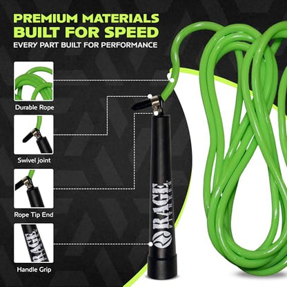 R2 Speed Jump Rope, Adjustable PVC, Smooth Bearings, Fast Cardio Workout