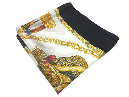YOUR SMILE Silk Like Scarf Women's Fashion Pattern Large Square Satin Headscarf Headdress - color: 101