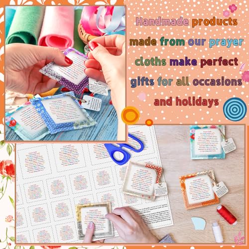 Ceenna Pocket Prayer Quilt Panel Squares with Small Wooden Crosses Mini Scripture Pocket Prayer Quilt Religious Spiritual Gift for Friend Family Easter Reward Gifts Easter Basket Stuffers(Classic) - style: Classic
