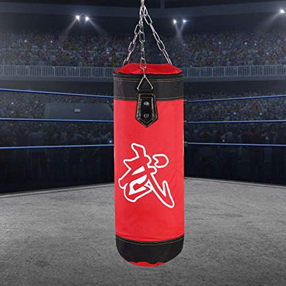 Bnineteenteam Heavy Punching Bag,Training Boxing Bag with Chain for Adults Men Women(Empty) - color: Red, size: 60 cm