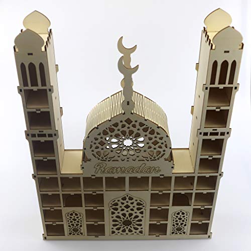 Ankexin Ramadan Countdown Calendar DIY Wooden Eid Mubarak Ornament Drawer Party Decor