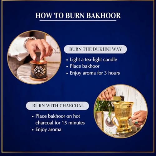 Oud Bakhoor Variety Box with Burner & Ma'amoul Attar Oil Set - 6 Bottles x 6 ml