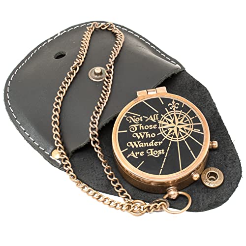 Engraved Personalized Inscription Antique Brass Compass Engraved with Leather Case Son Mom Children Gift Baptism Birthday Easter Decor - style: Not All Those.....
