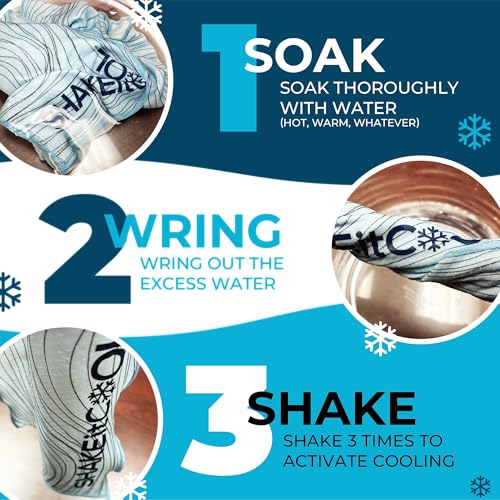 SHAKEitCOOL Extended Size Cooling Towel – Be Cool in Style - Heat Relief, Soft, Lightweight, Sun Protection, Easy Clean - Perfect for Biking, Hiking, Running, Yoga, Golf, Gardening - Swim Bubble M - color: Swim Bubble