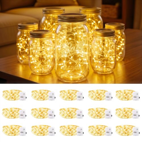DomeStar 15 Pack Fairy Lights Battery Operated, 7 FT 20 LED String Lights - color: Warm White