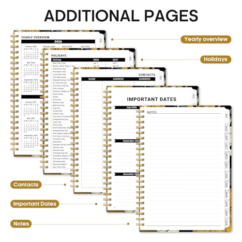 Planner 2026–2027, Academic Monthly Weekly Spiral Calendar, July 2026 – June 2027, Hardcover Agenda Notebook with Tabs, 6.3" x 8.5", Perfect for Students, Teachers, School & Daily Planning - Nocturne Sunflowers - color: G-Nocturne Sunflowers, size: (6.3"x