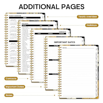 Planner 2026–2027, Academic Monthly Weekly Spiral Calendar, July 2026 – June 2027, Hardcover Agenda Notebook with Tabs, 6.3" x 8.5", Perfect for Students, Teachers, School & Daily Planning - Nocturne Sunflowers - color: G-Nocturne Sunflowers, size: (6.3"x