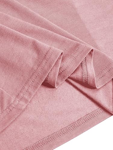 WSPLYSPJY High Neck Kids Girls Abaya Dress Solid Color Muslim Robe Prayer Clothes with Pockets - color: 핑크, size: 9-10세