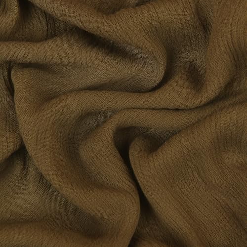 Cotton Linen Plain Hijab Scarf For Women,Muslim Viscose Crinkle Edge With Fringe,Summer Beach Wrap Headwraps Shawl - color: 43#armygreen