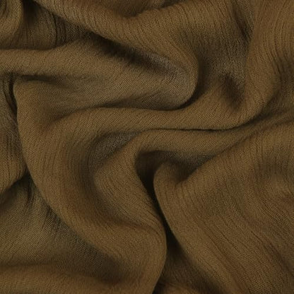 Cotton Linen Plain Hijab Scarf For Women,Muslim Viscose Crinkle Edge With Fringe,Summer Beach Wrap Headwraps Shawl - color: 43#armygreen