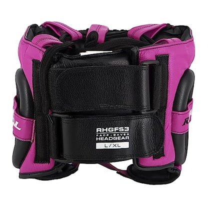RIVAL Boxing RHGFS3 Face-Saver Sparring Headgear - Wide Eye Opening, Premium Leather, and Thermoplastic Inner Frame - color: Pink, size: Large-X-Large
