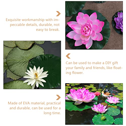DOITOOL Artificial Lotus Leaves 15.7 Inch Floating Foam Pads Fishpond Aquarium Pool Decoration Realistic Water Lily Pads for Garden Patio Party Display Set of 3 - size: 40X40CM