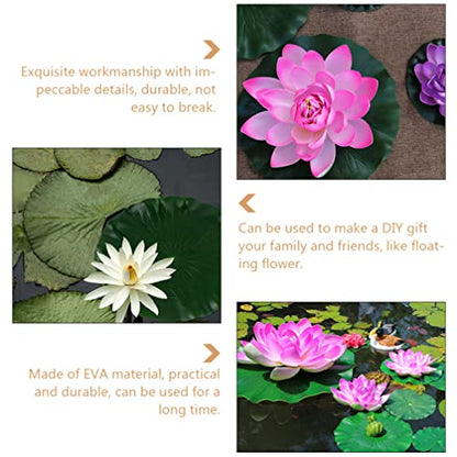 DOITOOL Artificial Lotus Leaves 15.7 Inch Floating Foam Pads Fishpond Aquarium Pool Decoration Realistic Water Lily Pads for Garden Patio Party Display Set of 3 - size: 40X40CM